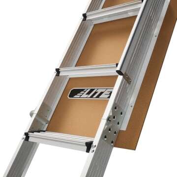 LITE 10-Foot Aluminium Attic Ladder 56" W x 22.5" H, 375-Pound Load Capacity, Type IAA, AP2240MS