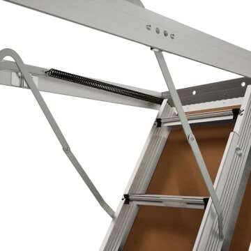 LITE 10-Foot Aluminium Attic Ladder 56" W x 22.5" H, 375-Pound Load Capacity, Type IAA, AP2240MS