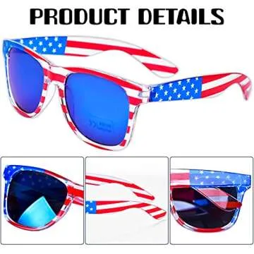 Patriotic USA Flag Sunglasses for All Ages - 4th of July