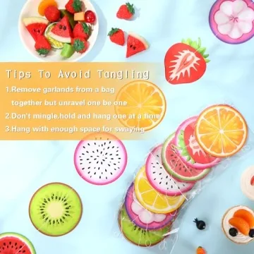 Duraaamo Fruit Party Decor - Vibrant Paper Hanging Cutouts