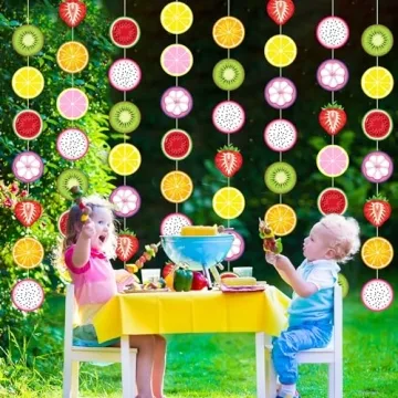 Duraaamo Fruit Party Decor - Vibrant Paper Hanging Cutouts