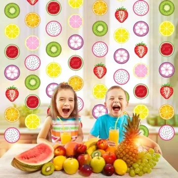 Duraaamo Fruit Party Decor - Vibrant Paper Hanging Cutouts
