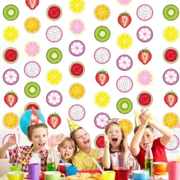 Duraaamo Fruit Party Decor - Vibrant Paper Hanging Cutouts