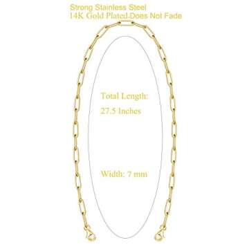 LEYSTARE Face Mask Holder,Mask Lanyard,Women Chain Necklace,Decorative Fashion Leash,Paperclip Link ...