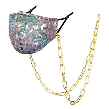 LEYSTARE Face Mask Holder,Mask Lanyard,Women Chain Necklace,Decorative Fashion Leash,Paperclip Link Charms Jewelry,Holds Face Mask Around Neck (Gold-7mm)