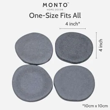 Monto Home Decor Magic Coasters – Absorbent Stone Coaster Set of 4 for Drinks, Diatomaceous Earth, Table Slip Proof with Sturdy Cork Bottom, Stylish and Sustainable Drink Holder (Midnight Peak)