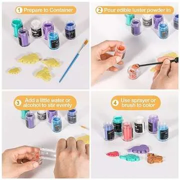 Aheroi Edible glitter Set of 15, Food Grade Edible Powder ocktail Glitter Shimmering Glitter for Drinks, Luster Dust Sprinkles Powder Glitter for Fondant Cake Decorating(4g/0.14oz)