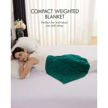 Kaisa Weighted Lap Blanket 3 lbs 23" x 29", Cozy Luxury Crystal Velvet Small Weighted Blanket for Adults, Portable Travel Weighted Blanket for Relaxation, All-Season Blanket, Machine Washable, Green