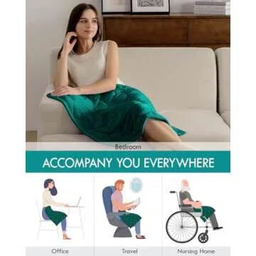 Kaisa Weighted Lap Blanket 3 lbs 23" x 29", Cozy Luxury Crystal Velvet Small Weighted Blanket for Adults, Portable Travel Weighted Blanket for Relaxation, All-Season Blanket, Machine Washable, Green