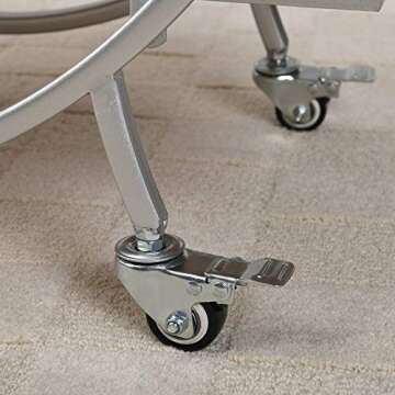 FirsTime & Co. Silver Odessa Bar Cart, 2 Tier Mobile Mini Bar, Kitchen Serving Cart and Coffee Station with Storage for Liquor, Metal and Mirror, Modern, 28 inches