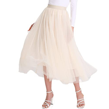 Women’s Tulle Skirt - Elegant Party A-Line Midi Skirt