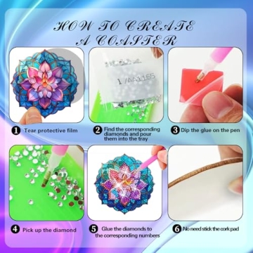 Buy 5D Lotus Flower Diamond Coaster Art Kit for All