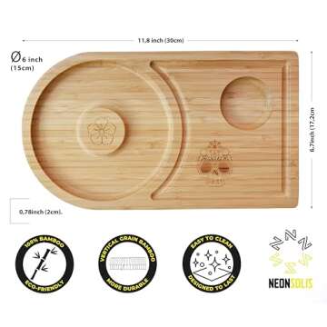 Margarita Salt Rimmer Set – Bamboo Sugar Rimmer for Cocktails with Bowl, 2 Wooden Coasters & Space...