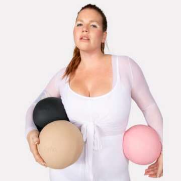 Bala Pilates Ball, Non-Weighted, Includes Ball and Mini Pump | Barre, Pilates, Yoga, Core Training, Stretching | Charcoal