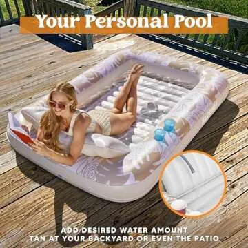 Sloosh Inflatable Tanning Pool Lounger Float - XL Comfort