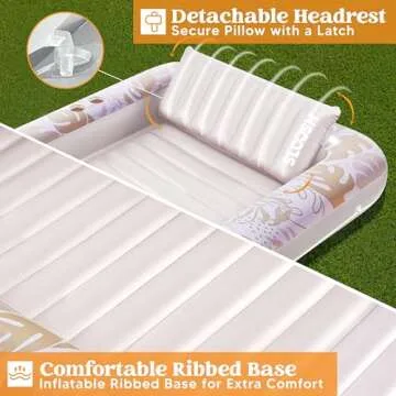 Sloosh Inflatable Tanning Pool Lounger Float - XL Comfort