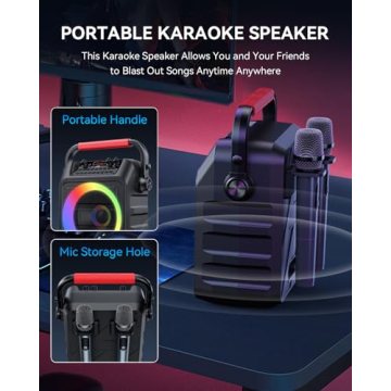Karaoke Machine for Family Fun with Bluetooth & Microphones