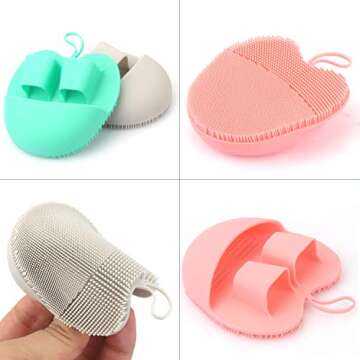 INNERNEED Soft Handheld Silicone Facial Cleansing Brush, Mild Anti-Slip Face Exfoliating and Massage...