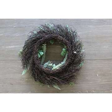 Realistic Artificial or Fake Succulent Wreath - 22 Inches, Indoor-Outdoor Green Wreath with Succulents & Real Twig Back for Front Door or Wall- Hanging Farmhouse Decor by Naturally Home Accents