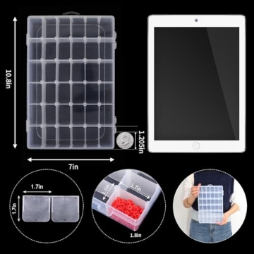 OUTUXED 36 Grids Clear Organizer Box Set for Crafts