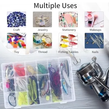 OUTUXED 36 Grids Clear Organizer Box Set for Crafts