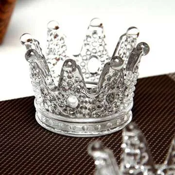ZKKD Glass Crown Ashtray,Creative Desktop Smoking Ash Tray Home Office Decoration (Transparent Crystal Glass)