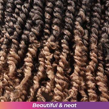 ToyoTress Tiana Passion Twist Hair - 24 Inch 8 Packs Pre-Twisted Passion Twists, Ombre Blonde Pre-Looped Crochet Braids Made Of Bohemian Hair Synthetic Braiding Hair Extension (24 Inch, T27-8P)