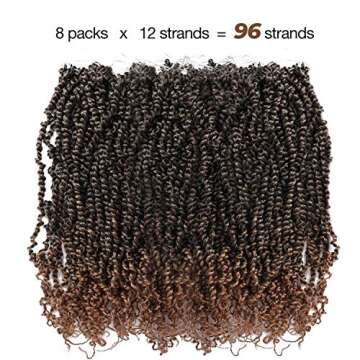 ToyoTress Tiana Passion Twist Hair - 24 Inch 8 Packs Pre-Twisted Passion Twists, Ombre Blonde Pre-Looped Crochet Braids Made Of Bohemian Hair Synthetic Braiding Hair Extension (24 Inch, T27-8P)