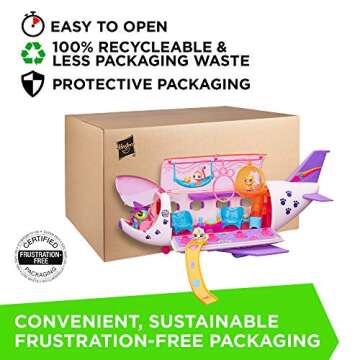 Littlest Pet Shop B1242 Pet Jet Playset Toy with 4 Pets and Accessories