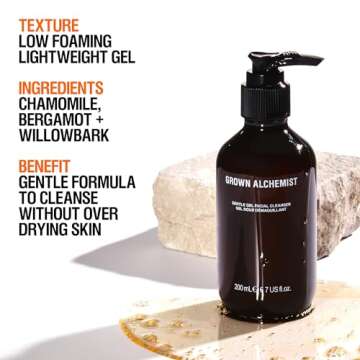Grown Alchemist Gentle Gel Facial Cleanser with Bergamot and Rosebud. Hydrating Exfoliating Face Was...
