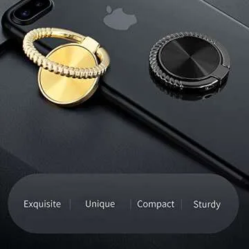 2 Pack Rotating Phone Ring Holder - Ultra-Thin Design