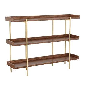 Martha Stewart Emmett 3 Shelf Bookcase in Walnut Finish