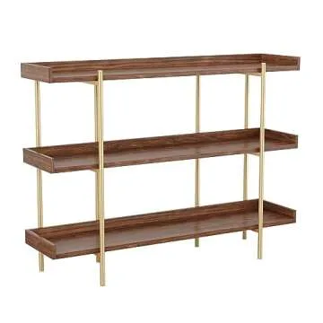 Martha Stewart Emmett 3 Shelf Bookcase in Walnut Finish