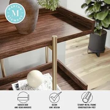 Martha Stewart Emmett 3 Shelf Bookcase in Walnut Finish