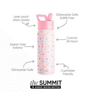 Simple Modern Kids Water Bottle with Straw Lid | Insulated Stainless Steel Reusable Tumbler for Todd...