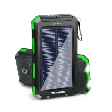 WONGKUO Solar Charger Power Bank - 2024 Upgrade 36800mAh Fast Charging & Waterproof