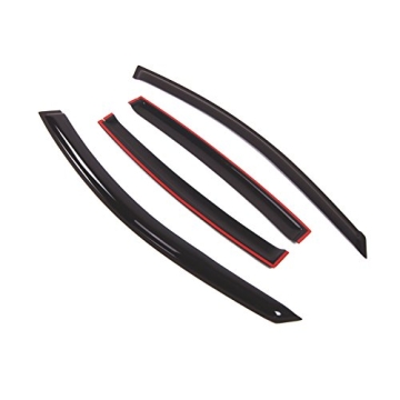 Tuningpros WD2-345 Dark Smoke 4 Pcs Set Window Visor (Outside Mount) Deflector Rain Guard Compatible...