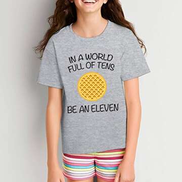 World Full of Tens, Be an Eleven Youth T Shirt - Large - Sport Grey