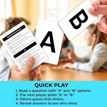 QUOKKA Board Game for 8-12 Year Olds - Original Edition - Family Card Game for Kids Ages 5-8 - What Would You Choose | Do Kids Rather? | Pick Your Answer | Get to Know You - Fun Game Night for Kids