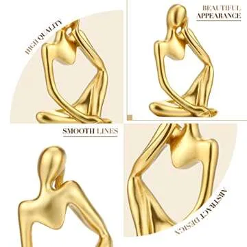 Qunclay 5 Pcs Gold Decor Accents Set for Modern Home Decor