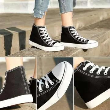 Stylish ZGR Women's High-Top Canvas Sneakers for Comfort