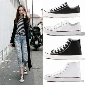 Stylish ZGR Women's High-Top Canvas Sneakers for Comfort