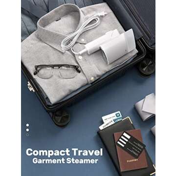 Steamer for Clothes, Handheld Garment Steamer Clothing, 15 Second Fast Heat-up, Foldable Handheld Clothing Wrinkles Remover for Garments, Portable Mini Fabric Steam Iron for Home Office Travel Gift Present Christmas