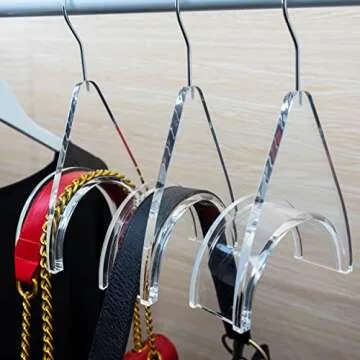 CLOSETLY Handbag Hangers, New Luxury Acrylic Purse and Bag Holder Hook, Closet Storage and Organization Display (Pack of 1)