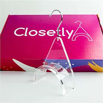 CLOSETLY Handbag Hangers, New Luxury Acrylic Purse and Bag Holder Hook, Closet Storage and Organization Display (Pack of 1)