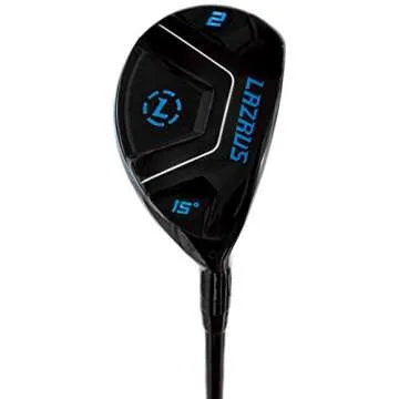 LAZRUS GOLF Premium Hybrid Golf Clubs for Men - 2,3,4,5,6,7,8,9,PW Right Hand & Left Hand Single Club, Graphite Shafts, Regular Flex (#2, RH, Black Single, Black Right Hand)