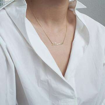 925 Sterling Silver Mama Necklace Mom Gifts, Rose Gold Plated Tiny Mom Necklace for Mom Gifts for Mo...