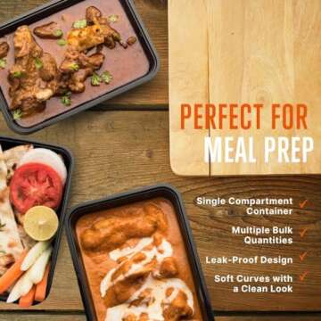 SQUATZ 50 Meal Prep Containers with Lids for Adults - 33oz, Microwave Safe, Reusable Food Storage, Freezer Safe, Leak-Free Lunch Container - Includes Utensils