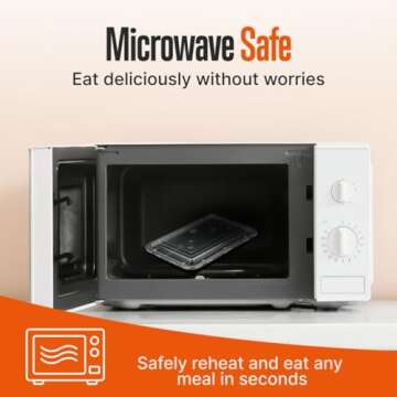 SQUATZ 50 Meal Prep Containers with Lids for Adults - 33oz, Microwave Safe, Reusable Food Storage, Freezer Safe, Leak-Free Lunch Container - Includes Utensils