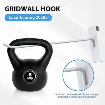 24 Pieces Gridwall Hooks 4/6/8 Inch Gridwall Panel Hooks Metal Gridwall Hanging Hooks Hangers Black Commercial Grade Gridwall Pegs Gridwall Accessories for Garage Shop Retail Display (24, White)